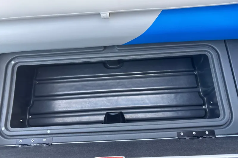 Slide: The Image of Storage compartment of 2026 Sun Tracker Party Barge 20 DLX pontoon boat. - 29