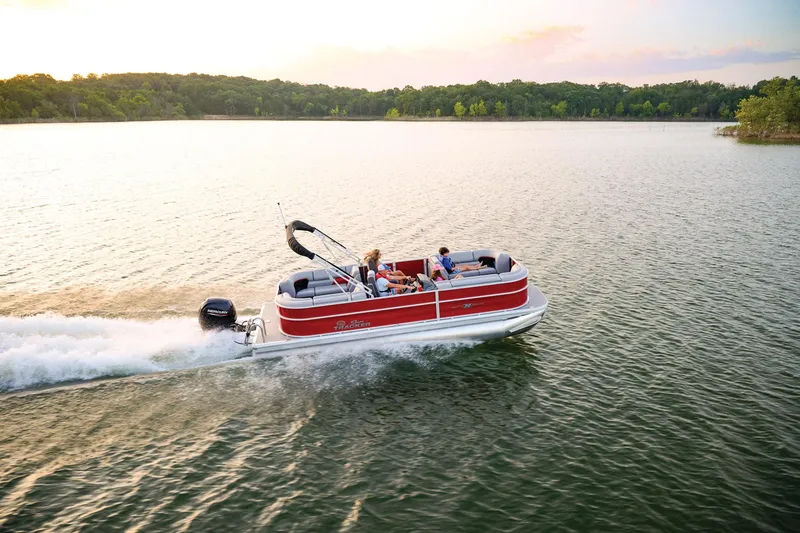 Slide: The Image of Interior view of 2026 Sun Tracker Party Barge 22 DLX pontoon boat. - 7