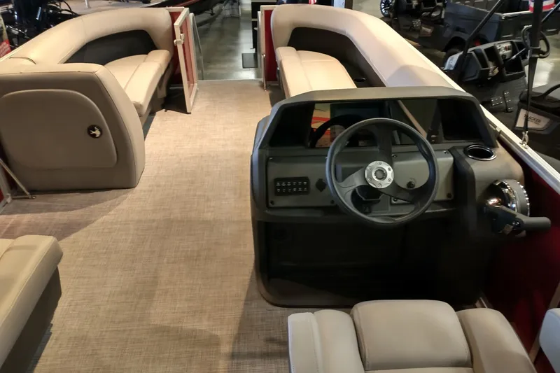 Slide: The Image of 2026 Sun Tracker Party Barge 18 DLX with Mercury 75 outboard motor. - 5