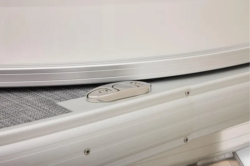 Slide: The Image of Storage compartment of 2026 Sun Tracker Party Barge 16 DLX pontoon boat. - 8