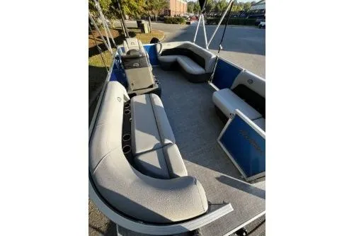 Slide: The Image of 2026 Sun Tracker Party Barge 16 DLX with spacious seating and modern design. - 5