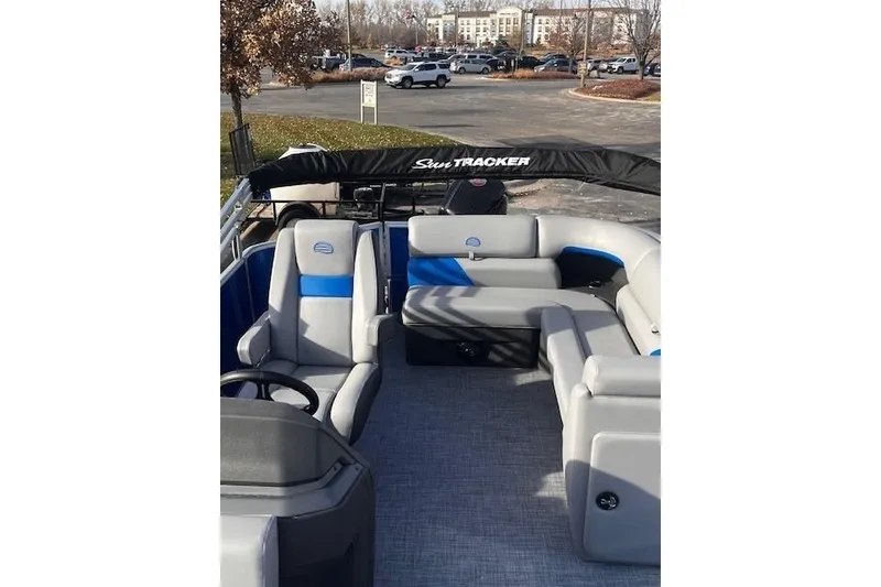 Slide: The Image of 2026 Sun Tracker Party Barge 20 DLX with spacious seating and sleek design. - 70