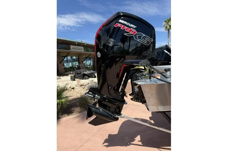 Slide: The Image of 2026 Sun Tracker Party Barge 20 DLX with Mercury Pro XS outboard motor. - 3