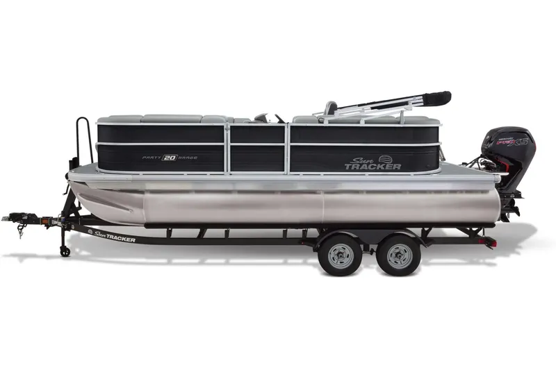 Slide: The Image of 2026 Sun Tracker Party Barge 20 DLX with spacious seating and modern design. - 9