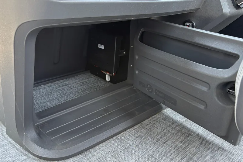 Slide: The Image of Storage compartment in 2026 Sun Tracker Party Barge 20 DLX pontoon boat. - 42