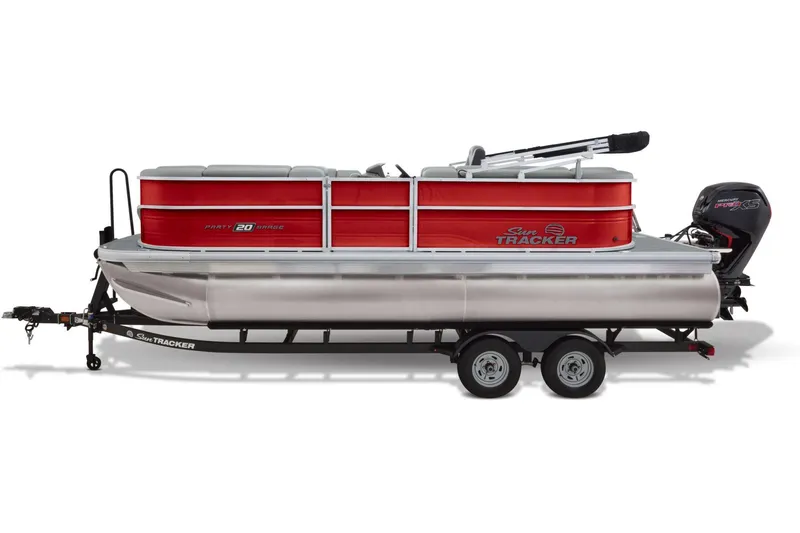 Slide: The Image of 2026 Sun Tracker Party Barge 20 DLX with spacious seating and modern design. - 8