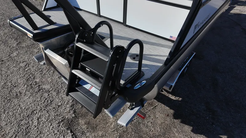 Slide: The Image of Rear view of 2025 Viaggio V22U boat ladder on a textured surface. - 17