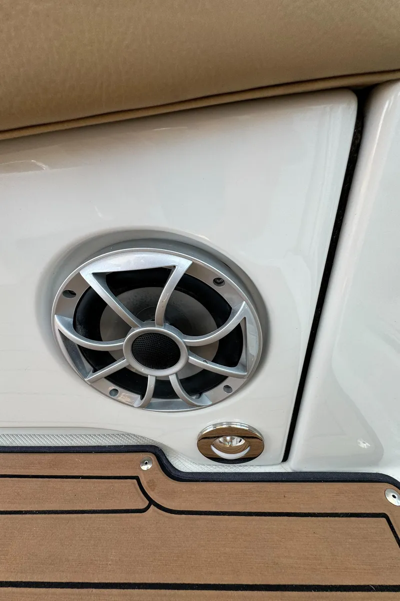 Slide: The Image of 2018 Crownline 350 SY boat speaker and deck detail. - 40