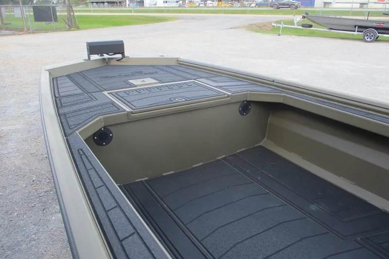 Slide: The Image of 2026 Gator Tail 1854 Extreme CC boat interior with durable flooring and spacious design. - 6