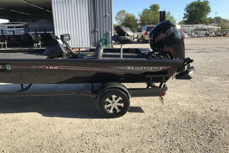 Slide: The Image of 2016 Ranger RT188 boat with Mercury Pro XS engine on a trailer. - 22
