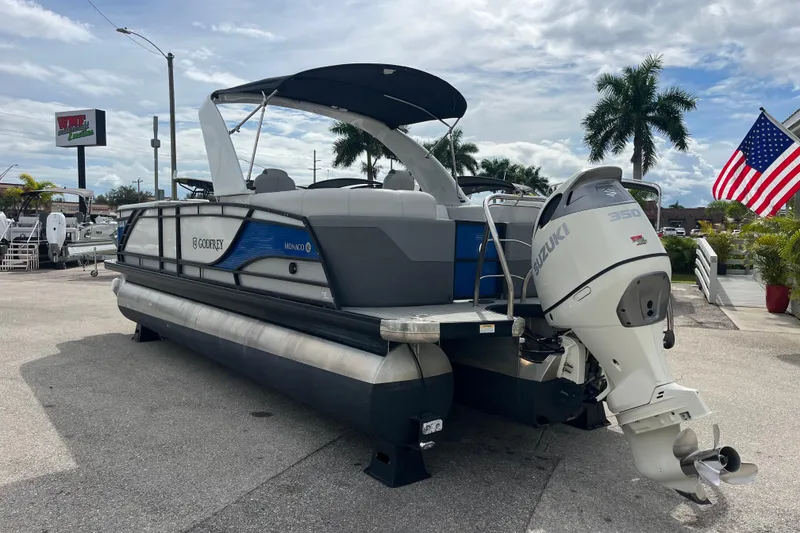 Slide: The Image of 2021 Godfrey Monaco 255 RL Tri Toon boat with Suzuki 350 outboard motor. - 7