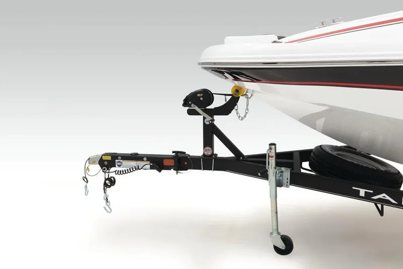 Slide: The Image of Trailer hitch of a 2021 Tahoe 1950 boat, featuring a sleek design and sturdy construction. - 16