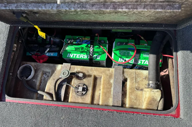 Slide: The Image of Battery compartment of a 2016 Ranger RT178 boat with Interstate batteries. - 14