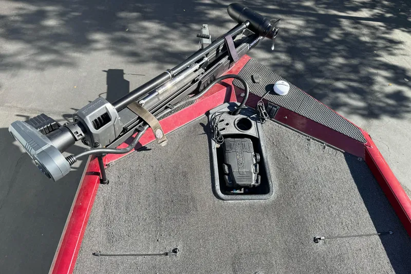 Slide: The Image of 2016 Ranger RT178 boat deck with trolling motor and control panel. - 18