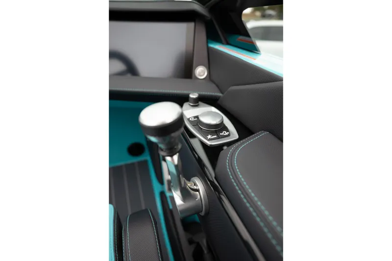 Slide: The Image of 2026 MasterCraft X24 boat interior with control panel and sleek design. - 33