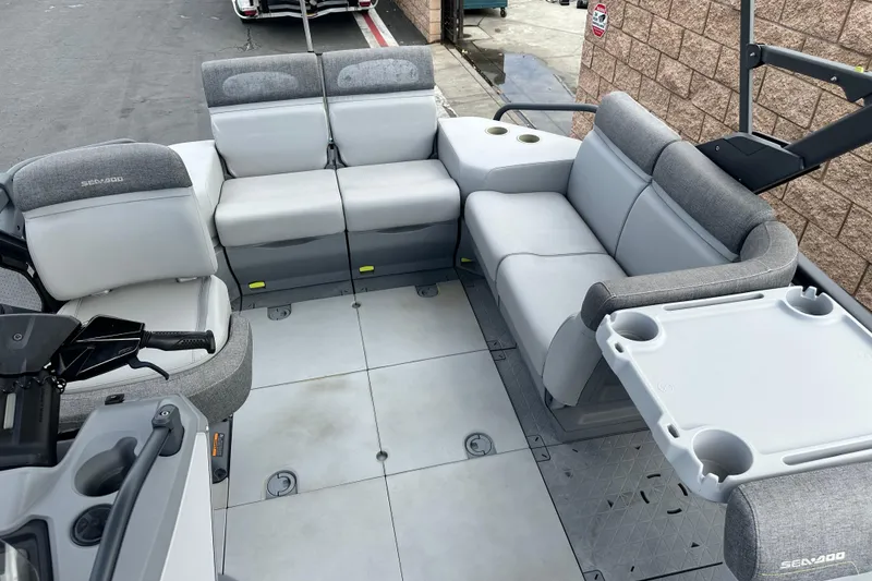 Slide: The Image of Dashboard of 2023 Sea-Doo Switch Cruise 18 showing 36.5 hours, 0 MPH, 0 RPM. - 16