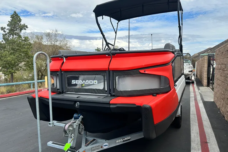 Slide: The Image of 2023 Sea-Doo Switch Cruise 18 interior with spacious seating and modern design. - 8