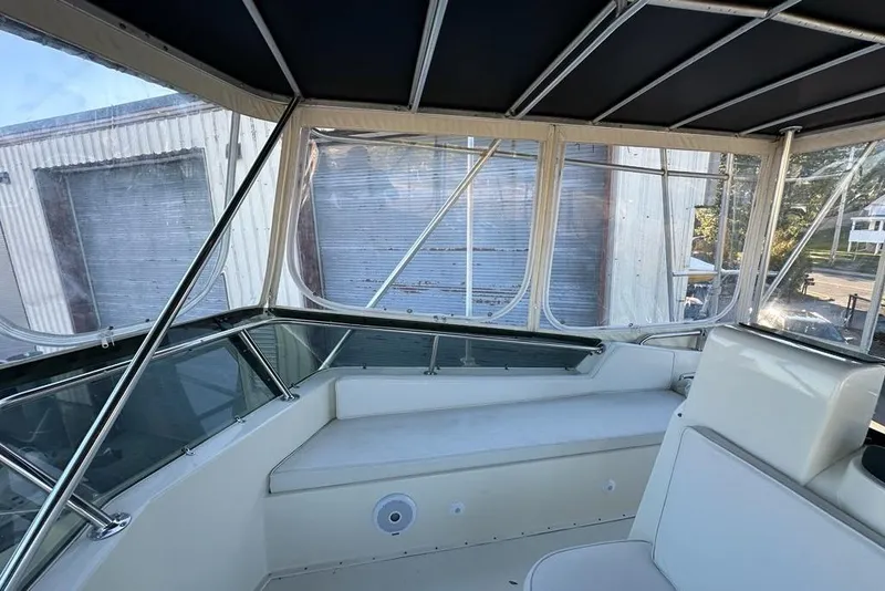 Slide: The Image of Control panel of a 1988 Hatteras 48 Convertible yacht with navigation equipment. - 33