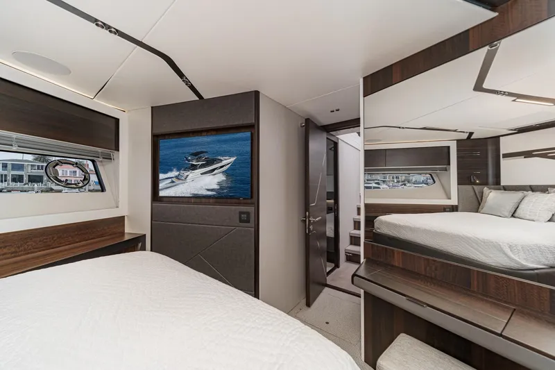 Slide: The Image of Luxurious interior of 2023 Sunseeker 65 Sport Yacht with modern design and elegant furnishings. - 43