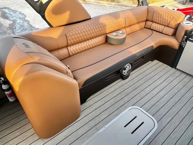 Slide: The Image of Avalon Catalina 25' Quad Lounge Windshield Triple-Toon 2026 - 15