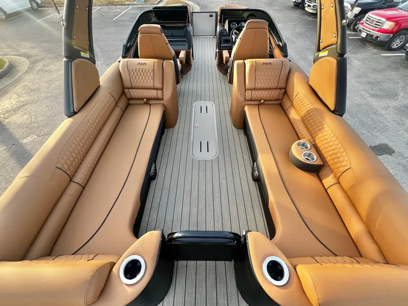Slide: The Image of Avalon Catalina 25' Quad Lounge Windshield Triple-Toon 2026 - 18