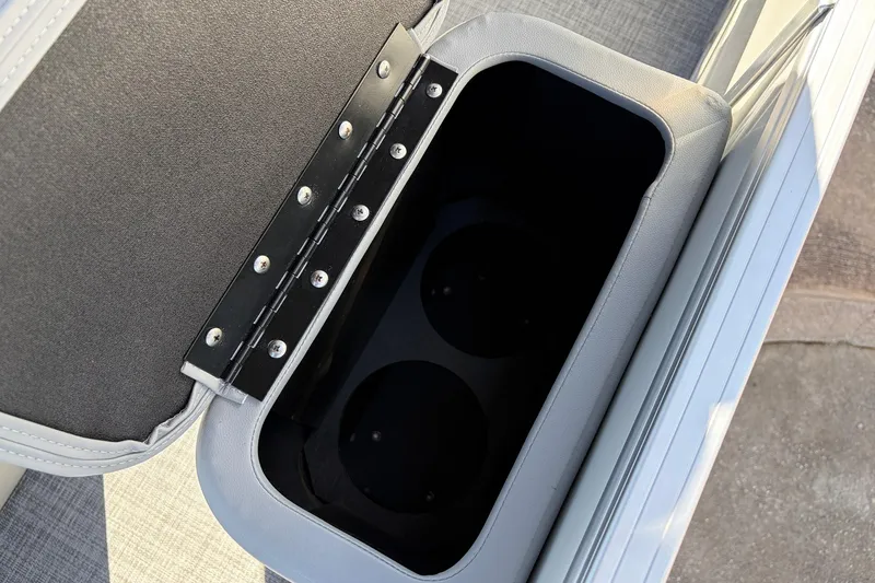 Slide: The Image of Storage compartment in 2026 Sun Tracker Party Barge 22 RF XP3 boat. - 39