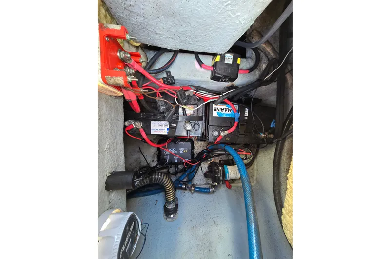 Slide: The Image of Electrical system and wiring inside a 2022 Sea Fox 249 Avenger boat. - 44