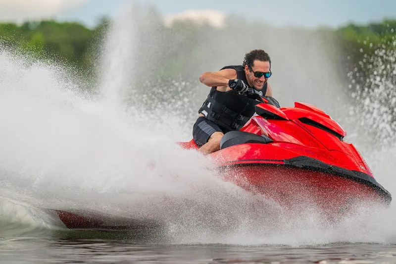 Slide: The Image of Manufacturer Provided Image: Man riding 2026 Yamaha WaveRunner GP SVHO jet ski on water. - 5