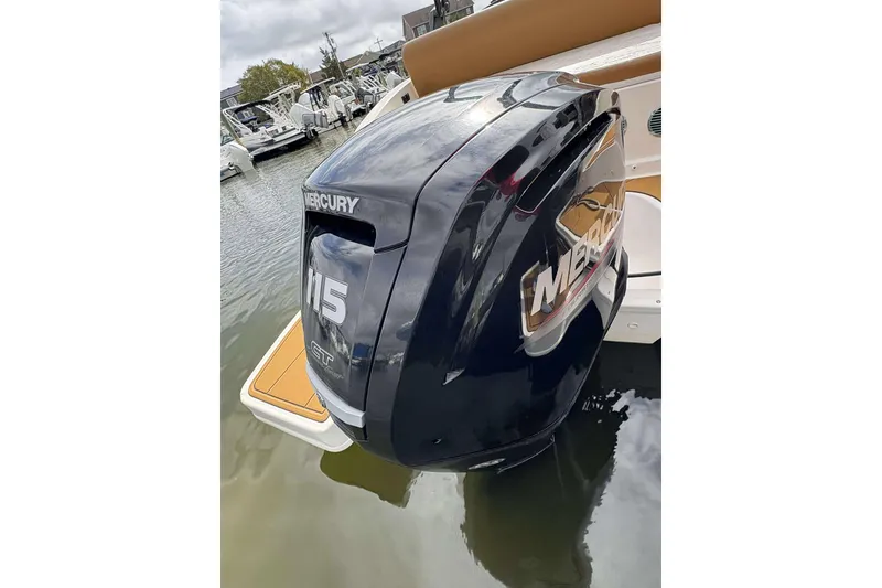 Slide: The Image of Bayliner DX 2000 (2021) with Mercury 115 outboard motor at marina. - 15