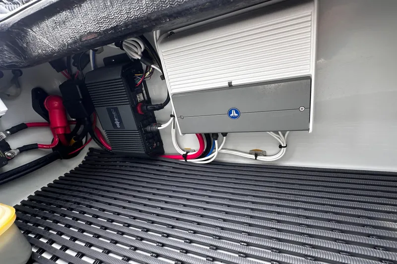 Slide: The Image of 2022 Maverick 17 HPX-V boat wiring and electrical components detail. - 23