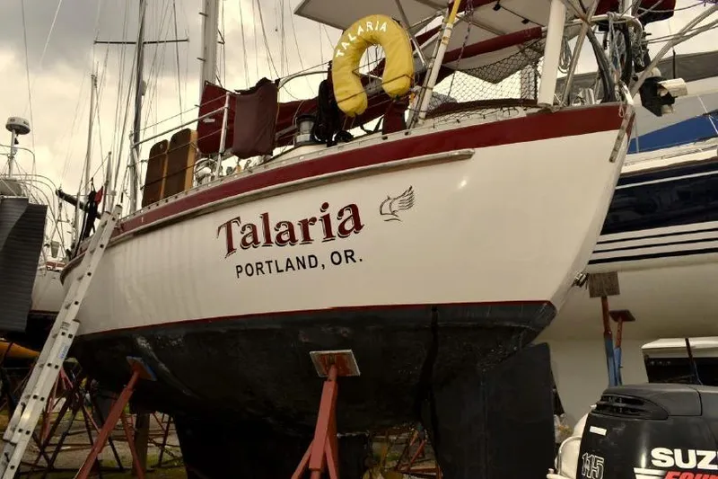 Slide: The Image of 1988 Tayana Vancouver 42 sailboat "Talaria" in dry dock, Portland, Oregon. - 10