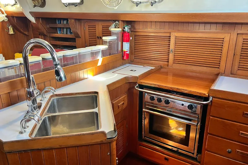 Slide: The Image of Interior of Tayana Vancouver 42 yacht kitchen, built in 1988. - 36