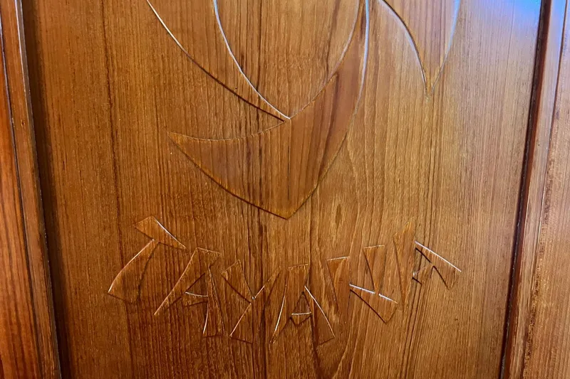 Slide: The Image of Interior of a 1988 Tayana Vancouver 42 with cozy bed. - 38