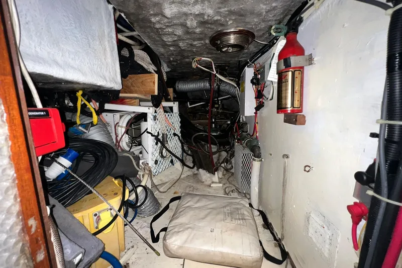 Slide: The Image of Interior of 1988 Tayana Vancouver 42 yacht with wooden cabinetry. - 44