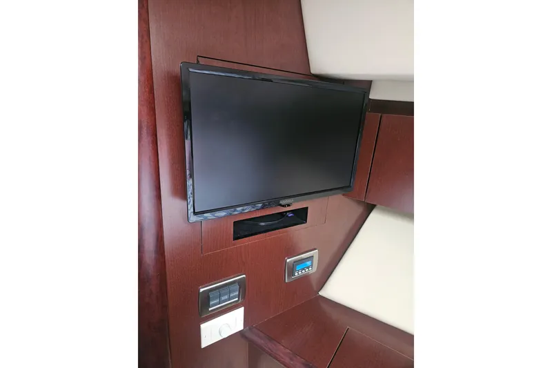 Slide: The Image of Flat-screen TV in 2007 Sea Ray 44 Sedan Bridge yacht interior. - 43