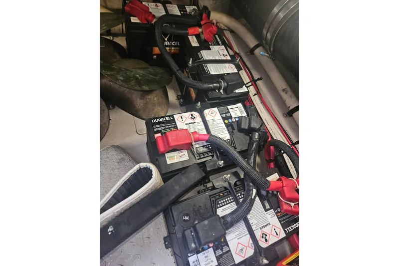 Slide: The Image of Battery compartment of a 2007 Sea Ray 44 Sedan Bridge yacht. - 54