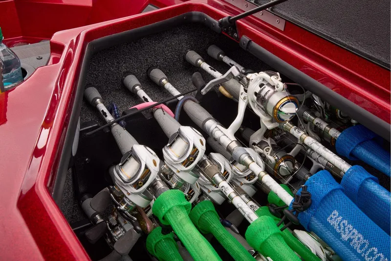 Slide: The Image of Manufacturer Provided Image: 2026 Nitro Z20 XL boat deck with trolling motor and storage compartments. - 20