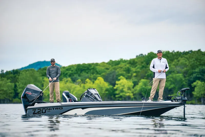 Slide: The Image of Manufacturer Provided Image: 2026 Nitro Z20 XL boat engine and transom detail, showcasing sleek design and components. - 69