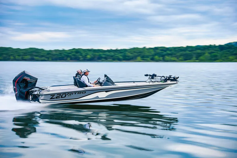 Slide: The Image of Manufacturer Provided Image: 2026 Nitro Z20 XL boat with Mercury Pro XS engine, side view. - 73
