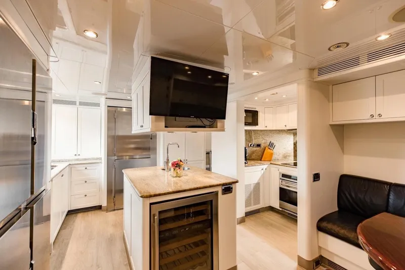 Slide: The Image of Luxurious kitchen interior of 2007 Benetti 120 Classic yacht with modern appliances and elegant design. - 36