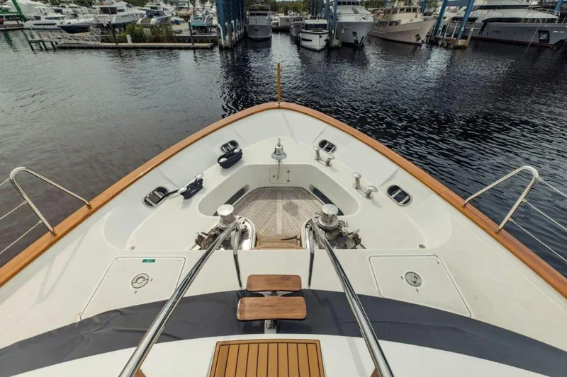 Slide: The Image of Bow view of 2007 Benetti 120 Classic yacht docked at marina. - 7