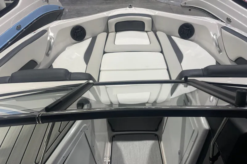 Slide: The Image of 2025 Yamaha Boats AR195 interior with sleek seating and modern design. - 7
