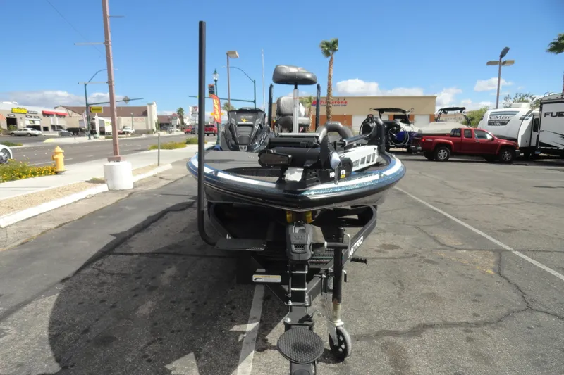 Slide: The Image of 2021 Nitro Z19 Pro boat on trailer in parking lot, sunny day. - 3