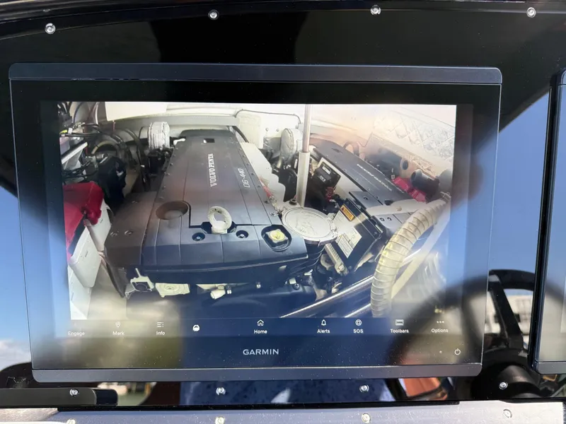 Slide: The Image of Garmin display showing engine compartment of 2019 SACS Rebel 40 boat. - 16