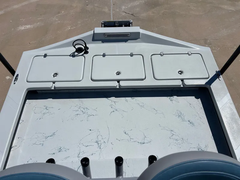 Slide: The Image of Interior view of Shoalwater 23' Catamaran, model year 2026. - 22