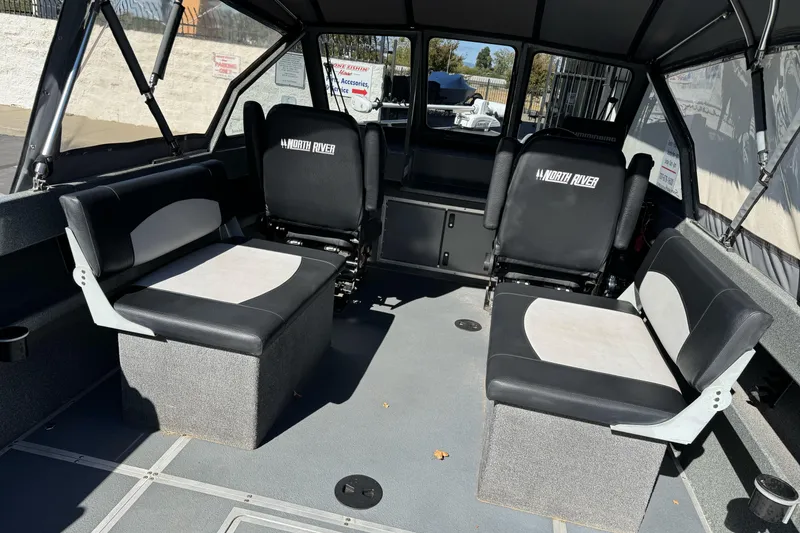 Slide: The Image of Interior of 2023 North River 21 X 84 Seahawk boat with seating arrangement. - 13