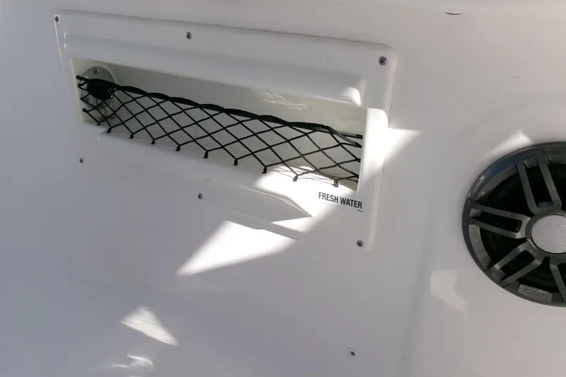 Slide: The Image of 2026 Sea Fox 268 Commander boat interior with fresh water access and speaker. - 36