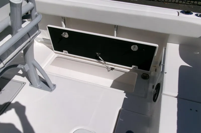 Slide: The Image of 2026 Sea Fox 268 Commander boat storage compartment with open hatch. - 37