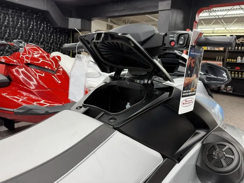 Slide: The Image of 2024 Yamaha VX Cruiser with Audio, open storage compartment, interior view. - 9