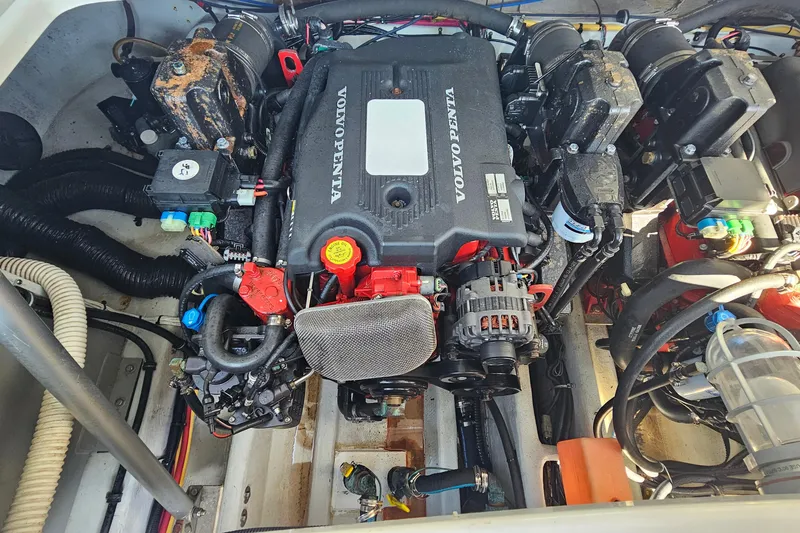 Slide: The Image of Engine compartment of a 2006 Chris-Craft Corsair 36 with Volvo Penta engine. - 29